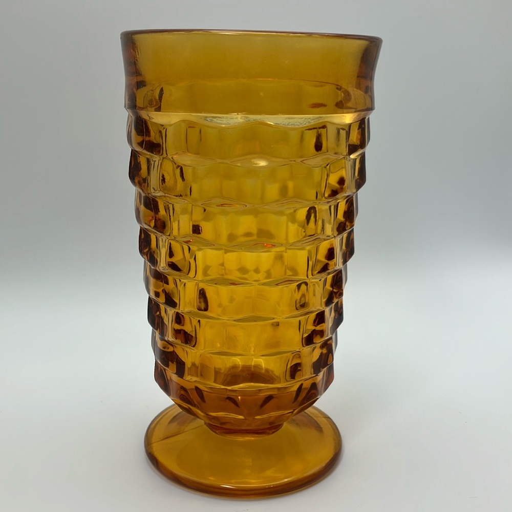 Mid-Century Amber Cubist Colony Tea Glass - Picture 3 of 9